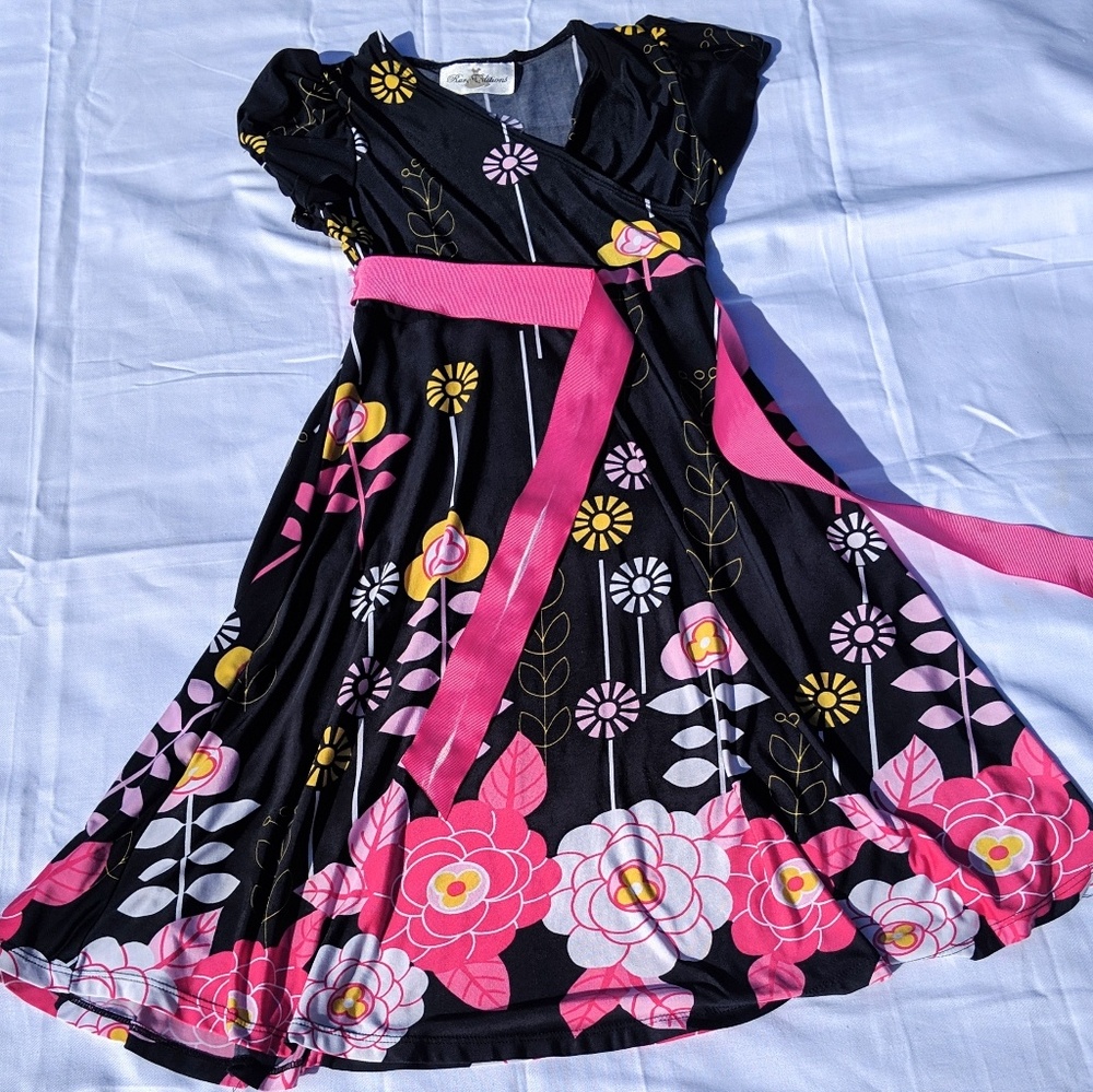 RARE EDITIONS' GIRL'S ROSE PRINTED DRESS